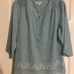Mint green long sleeve blouse Croft & Barrow